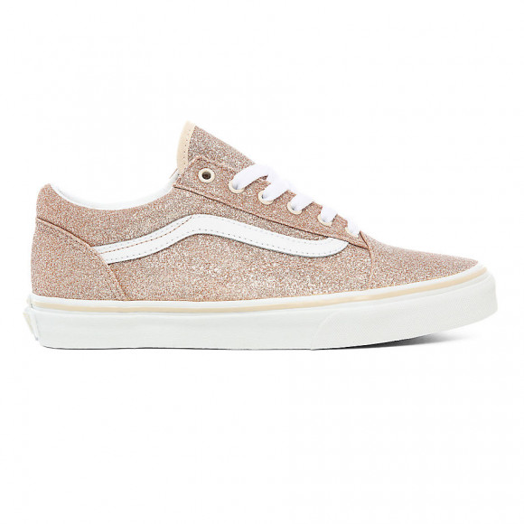 VANS Youth Glitter Old Skool Shoes (8-14+ Years) ((glitter) Brazilian Sand/true White) Youth Pink - VN0A4UHZ0GM