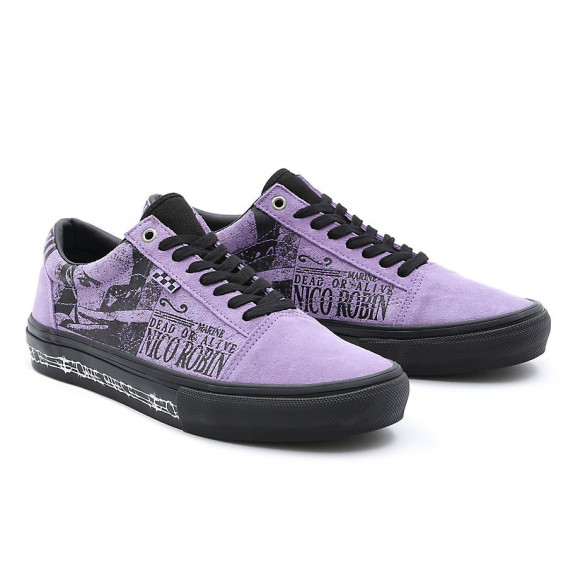 Vans X One Piece Skate Old Skool Shoes (one Piece Wanted Nico Robin Purple) Men,women Purple - VN0A5FCBPRP