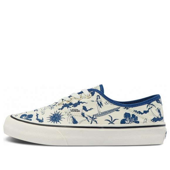 Vans Authentic Low Tops Casual Skateboarding Shoes Unisex Beige Blue CREAM/BLUE Skate Shoes VN0A5HYPAXV - VN0A5HYPAXV
