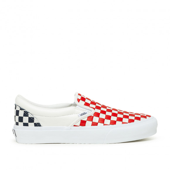 red slip on checkerboard vans