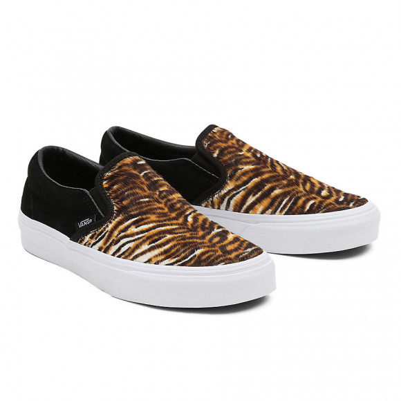 Vans Soft Suede Classic Slip-On Black/Yellow Shoes (Leisure/Women's/Skate) VN0A5JMHB0I - VN0A5JMHB0I