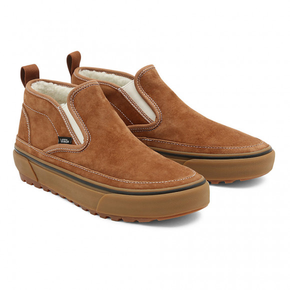 VANS Mid Slip Mte-1 Shoes (chipmunk/gum/suede) Women Brown, Size 3 - VN0A5KQS427