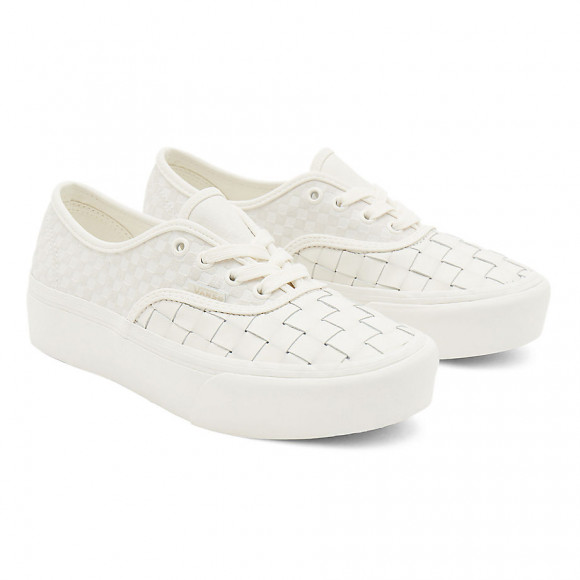 VANS Authentic Platform 2.0 Woven Schuhe ((woven) Leather/blanc De Blanc) Damen Weiß - VN0A5KXA9GY
