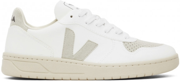 Veja White & Grey V-10 Vegan Sneakers - VX0702797