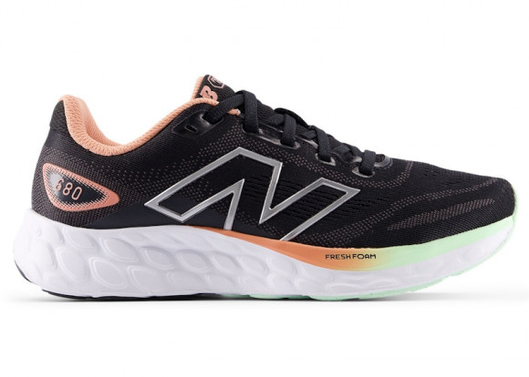 New Balance Women's Fresh Foam 680v8 Running Shoes - Black/Grey/Orange/Green - W680CB8