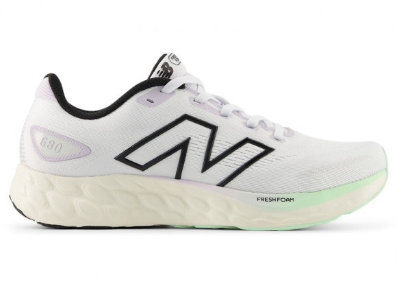 New Balance Women's Fresh Foam 680v8 Running Shoes - White/Grey/Purple/Green - W680CW8