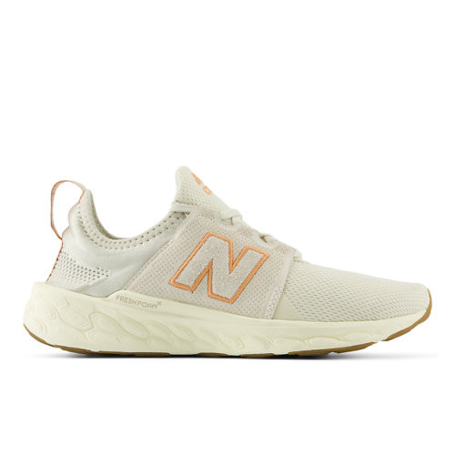 New Balance Women's Fresh Foam X Cruz v3 Running Shoes - Beige/White/Brown - WCRUZAG3