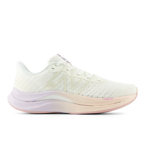 New Balance Femme FuelCell Propel v4 en Blanc/Mauve, Synthetic - WFCPRWV4
