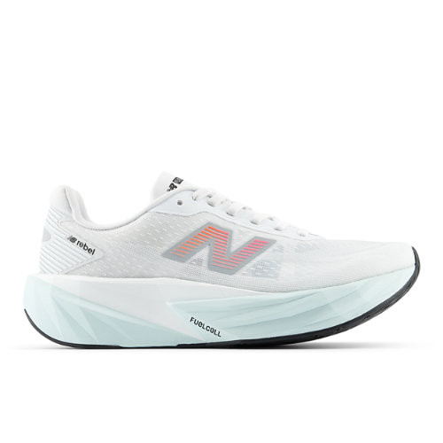 New Balance Women's FuelCell Rebel v5 Running Shoes - White/Pink/Blue - WFCX8U7