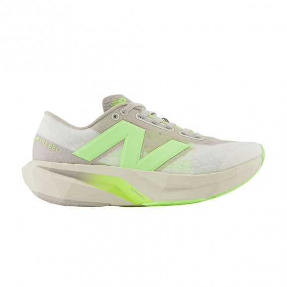 New Balance Wmns FuelCell Rebel v4 Wide 'Moonrock Bleached Lime Glo' | Cream | Women's Size 8 - WFCXLUM-D