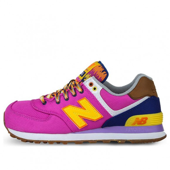 New Balance 574 ROSE RED/BLUE/WHITE/BROWN Marathon Running Shoes WL574EXB - WL574EXB