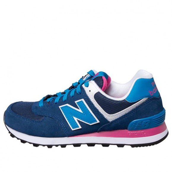 New Balance 574 BLUE/WHITE/PINK Marathon Running Shoes/Sneakers WL574MOY