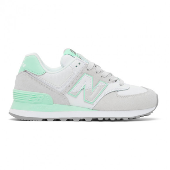 New Balance 574 Split Sail Lace Up Sneakers Casual Shoes Green;Grey- Womens- Size 9.5 B - WL574NHA