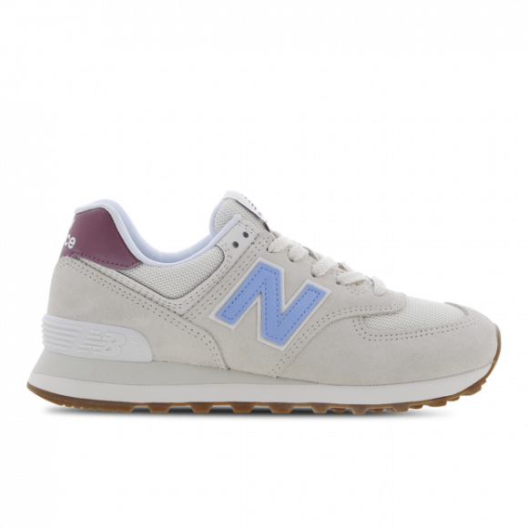 New Balance Women's 574 in White/Blue/Red Suede/Mesh - WL574RD