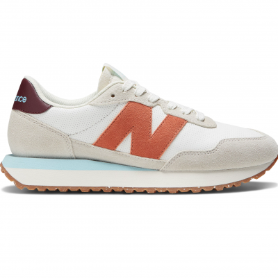 New Balance Women's 237 in White/Brown Suede/Mesh, size 3.5 - WS237BA