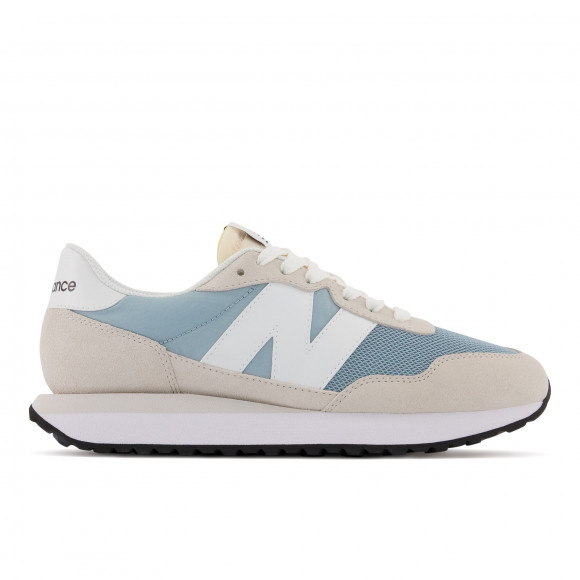 New Balance Women's 237 in White/Blue Suede/Mesh