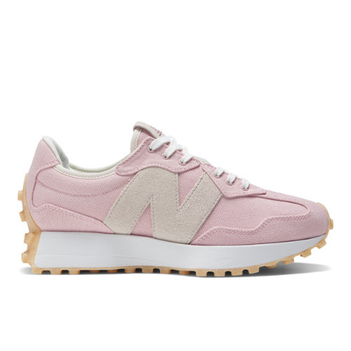 New Balance Women's 327 in Pink/White Textile, size 3 - WS327UC