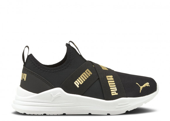 Puma Wired Run Slip-On Little Kid 'Black Team Gold' | Kid's - Wired
