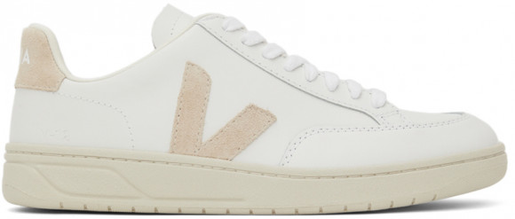 Veja White & Beige Leather V-12 Sneakers - XD0202335