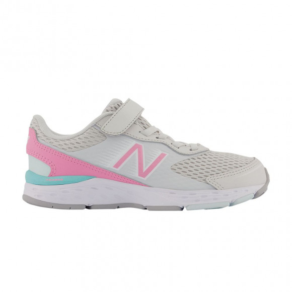 New Balance 680v6 Bungee Big Kid Wide 'Nimbus Cloud Bubblegum' | Grey | Kid's Size 4 - YA680PS6-W