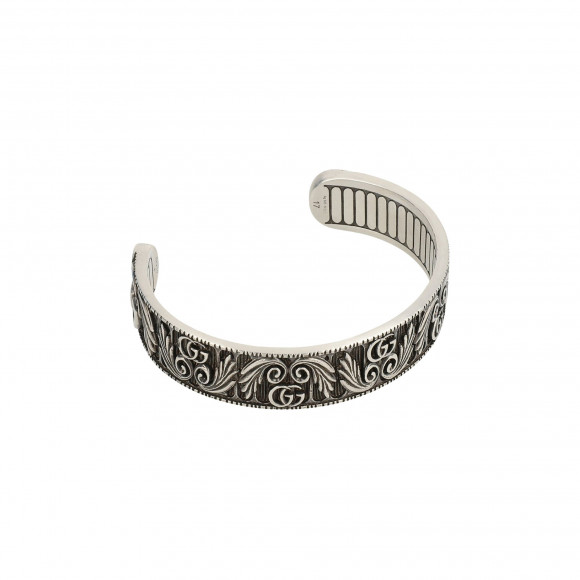 Gucci Sterling Marmont GG/Leaf Cuff 'Silver' | Men's Size 17 - YBA551-907001