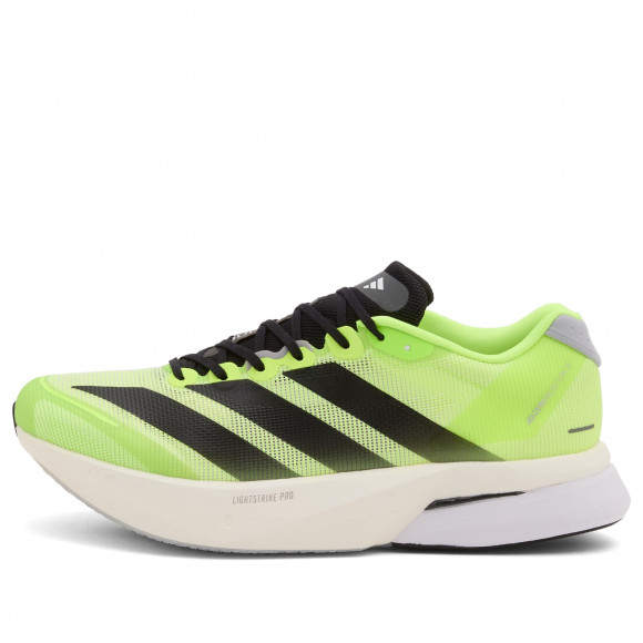 Adidas Men's Adizero Boston 13 Sneaker Lucid Lemon/Core Black/Halo Silver - js4933