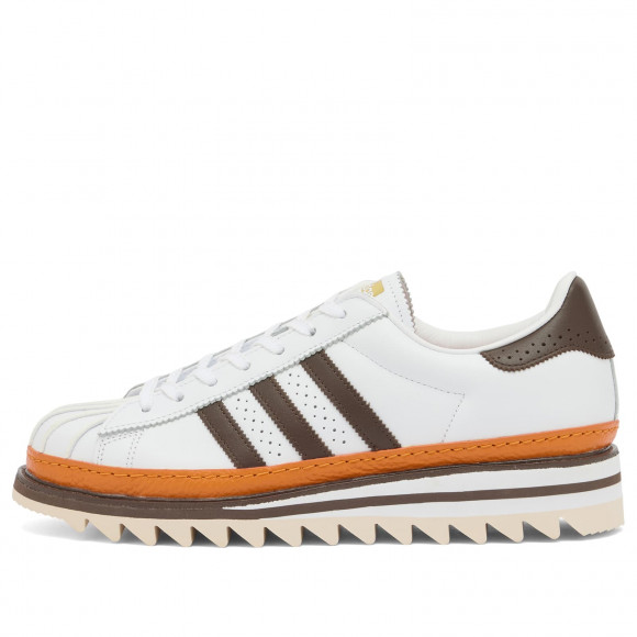 Men's Adidas X Clot By Ec Superstar Sneakers in Ftwr White/Coffee/Unity Orange | Size: UK 8 | Leather/Rubber | END Clothing - shopify_US_11100047704402