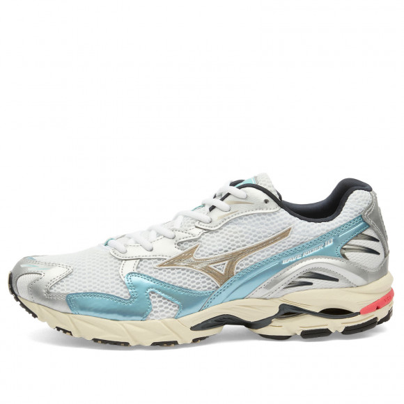 Mizuno Wave Rider 10 "Sport" Sneakers in White/Vintage Khaki/Reef Waters | Size: UK 8 | Mesh/Rubber/Synthetic | END Clothing - shopify_US_11100056060242