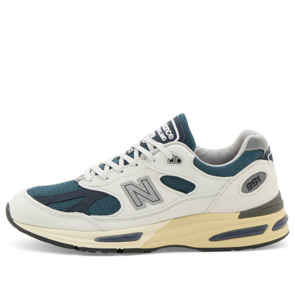 New Balance 991V2 Sneakers in Grey/Balsam/Total Eclipse | Size: UK 10 | Leather/Mesh/Rubber | END Clothing - shopify_US_11100066480466