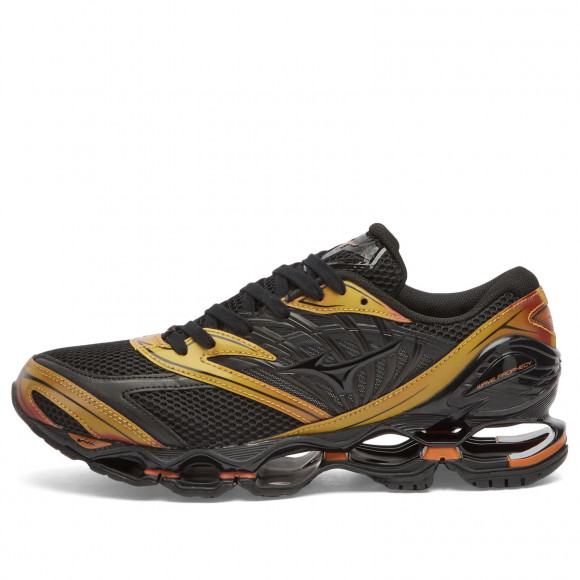 Men's Mizuno Wave Prophecy Ls Sneakers in Black Sand/Black/Autumn Sunset | Size: UK 7 | Mesh/Rubber | END Clothing - shopify_US_11100081062226