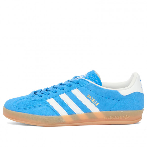Adidas Gazelle Indoor Shoes in Bluebird/White/Gum | Size: UK 4 | Suede/Rubber/Leather | END Clothing - shopify_US_11100100788562