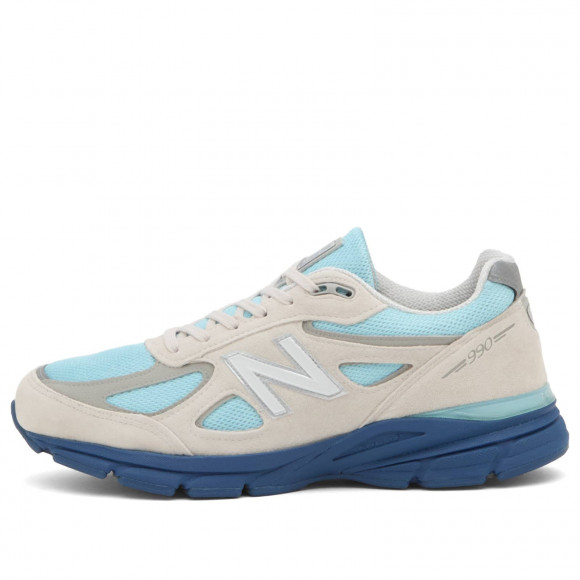 New Balance 990V4 Sneakers in Moonbeam/Magic Blue | Size: UK 6.5 | Suede/Mesh/Rubber | END Clothing - shopify_US_11100146729298