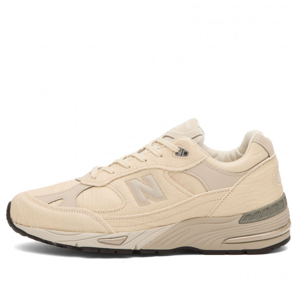 Men's New Balance 991V1 Sneakers in Oyster Gray /Pistachio Shell/French Oak | Size: UK 11 | Synthetic/Leather | END Clothing - shopify_US_11100171141458