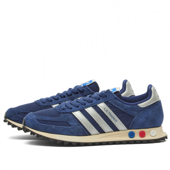 Adidas La Trainer Og Sneakers in Dark Blue/Silver Met./Off White | Size: UK 6.5 | Nylon/Suede/Rubber | END Clothing - shopify_US_11100180513106