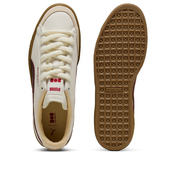 Men's Puma X Nahmias Suede 'Vintage Red' Sneakers in Warm White/Archive Gold/For All Time Red | Size: UK 7 | Leather/Suede/Rubber | END Clothing - shopify_US_11100181922130