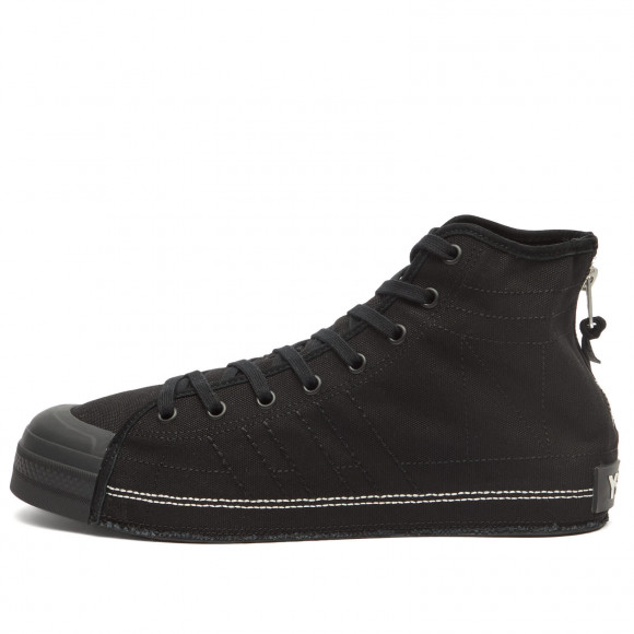 Men's Y-3 X Nbhd Nizza Hi Sneakers in Black/Black/White | Size: UK 9 | Canvas/Rubber | END Clothing - shopify_US_11100184674642