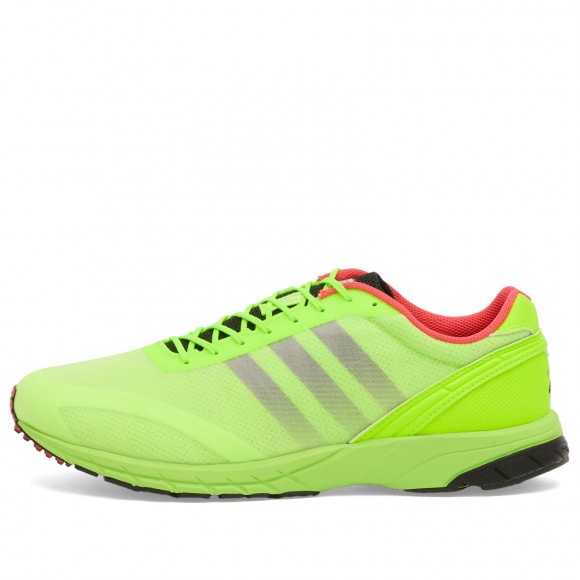Adidas Adizero Adios Og Sneakers in Lucid Lemon/Core Black/Bright Red | Size: UK 9.5 | Suede/Mesh/Rubber | END Clothing - shopify_US_11100191686994