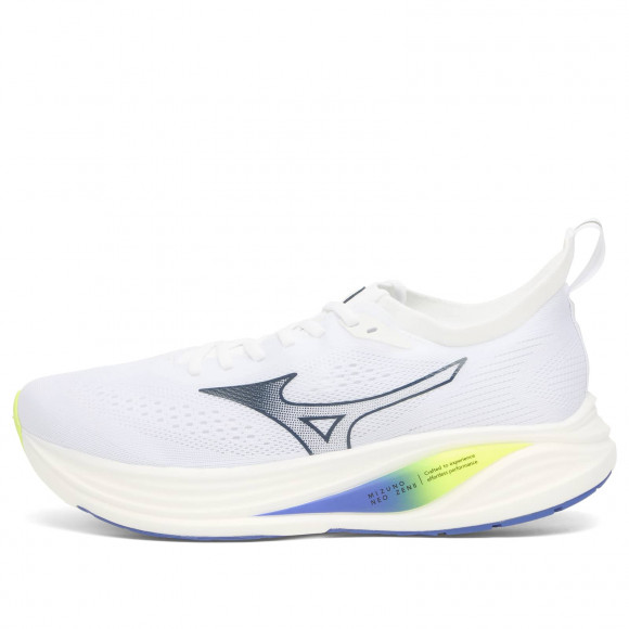Men's Mizuno Running Neo Zen 2 Sneakers in White/Estate Blue/Lightning Yellow | Size: UK 7 | Mesh/Rubber/Eva | END Clothing - shopify_US_11100315025746