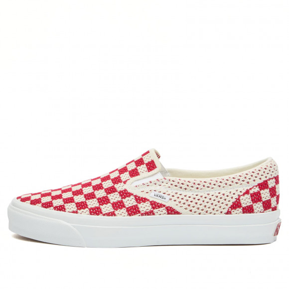 Men's Vans Lx Classic Slip-On 98 Ek Sneakers in Checkerboard Red/Marshmallow | Size: UK 12.5 | Canvas/Rubber/Foam | END Clothing - shopify_US_11100320203090