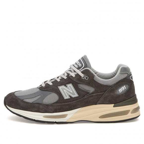New Balance 991V2 Sneakers in Forged Iron/Alloy/Smoked Pearl | Size: UK 4 | Suede/Mesh/Rubber | END Clothing - shopify_US_11100354740562