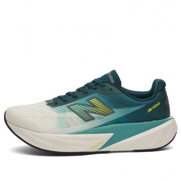 Men's New Balance Running Rebel V5 Sneakers in Medusa Green/Faded Teal | Size: UK 7.5 | Mesh/Rubber/Foam | END Clothing - shopify_US_11100358508882