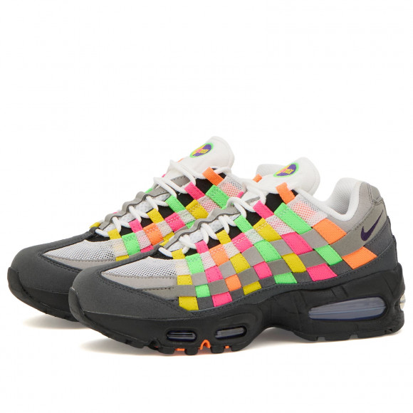 Nike Air Max 95 Woven Bb Sneakers in White/Purple/Charcoal | Size: UK 11.5 | Suede/Rubber/Synthetic | END Clothing - shopify_US_11100365914450