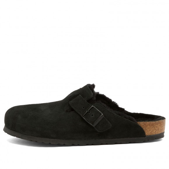 Birkenstock Boston Fur Shoes in Black Suede | Size: UK 5.5 | Suede/Eva/Leather | END Clothing - shopify_US_11100373025106