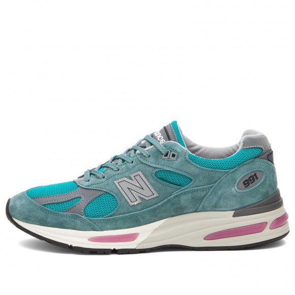 New Balance 991V2 Sneakers in Porcelain Green/Trooper/Silver | Size: UK 5.5 | Leather/Suede/Mesh | END Clothing - shopify_US_11100410773842