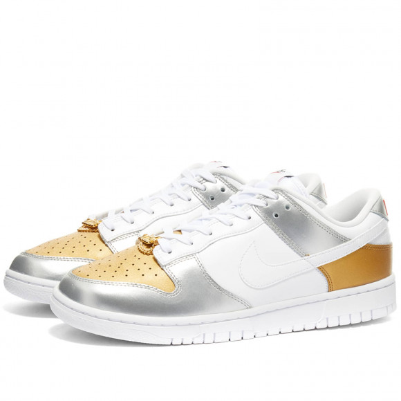 Women's Nike Dunk Low W Shoes in Gold/Silver/Red | Size: UK 3 | Rubber/Eva/Leather | END Clothing - shopify_US_11108765860178