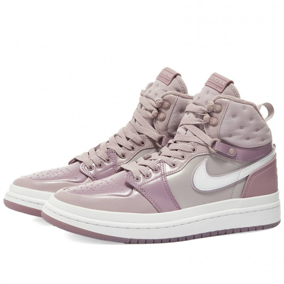 Women's Air Jordan 1 Acclimate W Shoes in Plum/White/Amethyst Wave | Size: UK 8 | Leather/Rubber/Fleece | END Clothing - shopify_US_11108774478162