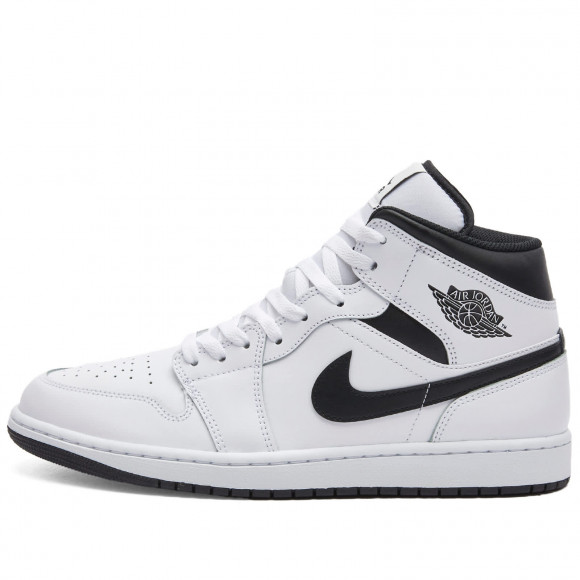 Men's Air Jordan 1 Mid Shoes in White/Black | Size: UK 5 | Rubber/Leather | END Clothing - shopify_US_11108783259986