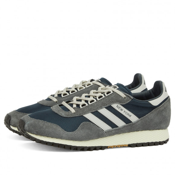 Adidas New York Shoes in Aurora Ink/Grey One/Core Black | Size: UK 7.5 | Suede/Mesh/Rubber | END Clothing - shopify_US_11108784079186