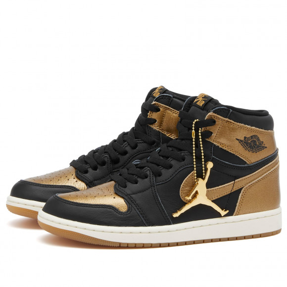 Air Jordan 1 Retro Hi Og Sneakers in Black/Gold/Sail | Size: UK 8 | Leather/Rubber/Foam | END Clothing - shopify_US_11108788339026