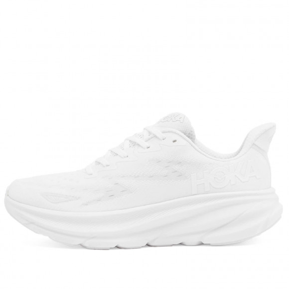 Men's Hoka One One Clifton 9 Shoes in White | Size: UK 10 | Mesh/Rubber/Foam | END Clothing - shopify_US_11108791124306